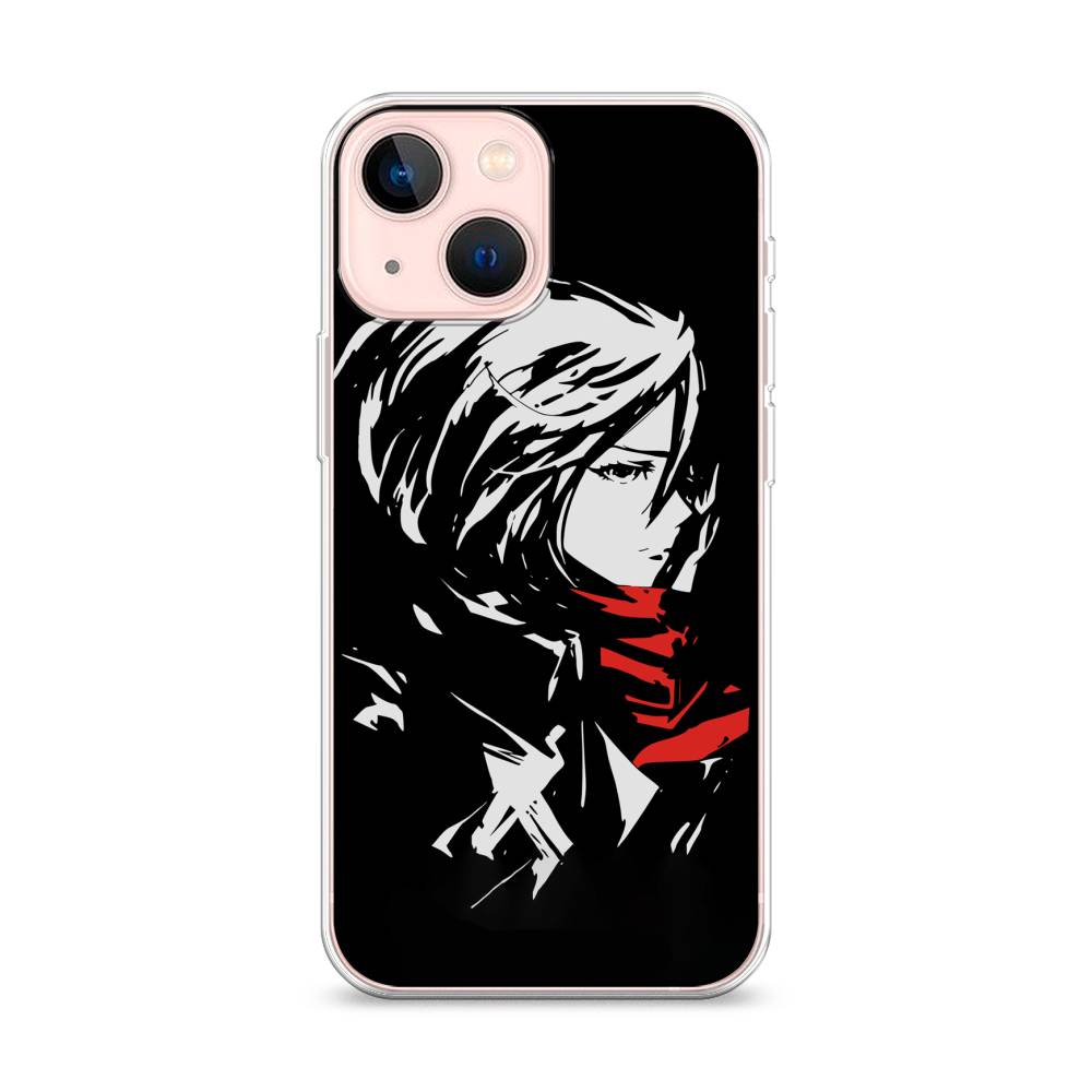

Чехол для Apple iPhone 13 mini "Микаса минимализм", Черный;серый;красный, 14150-4