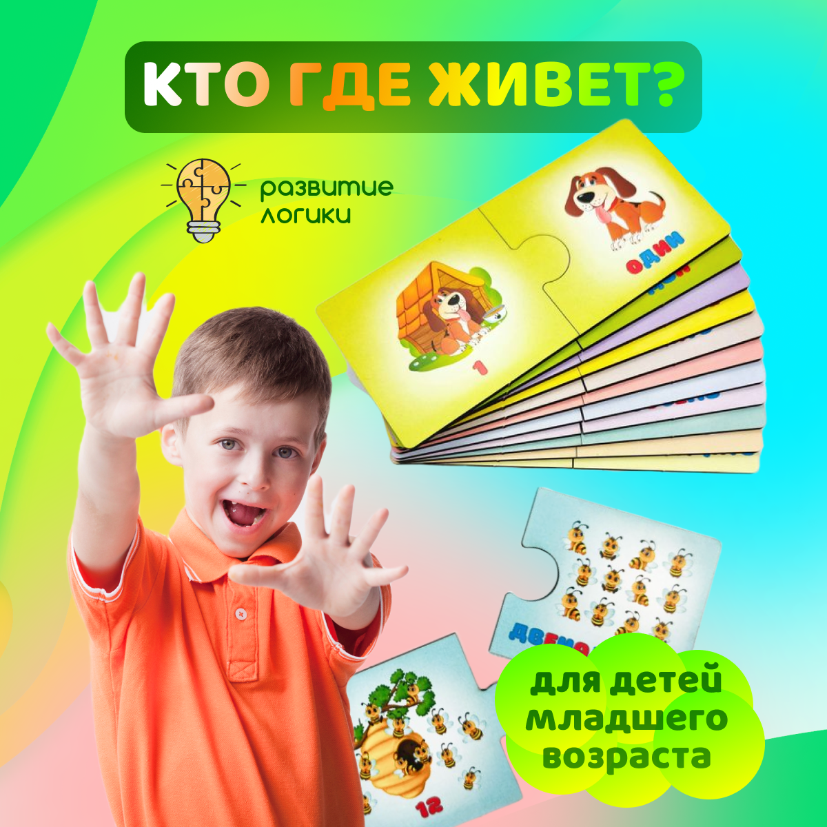 

Игра настольная ToySib Логика для детей Кто где живет