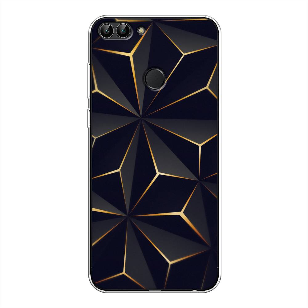 

Чехол на Huawei P Smart "Черные полигоны", Золотистый;черный, 64050-3