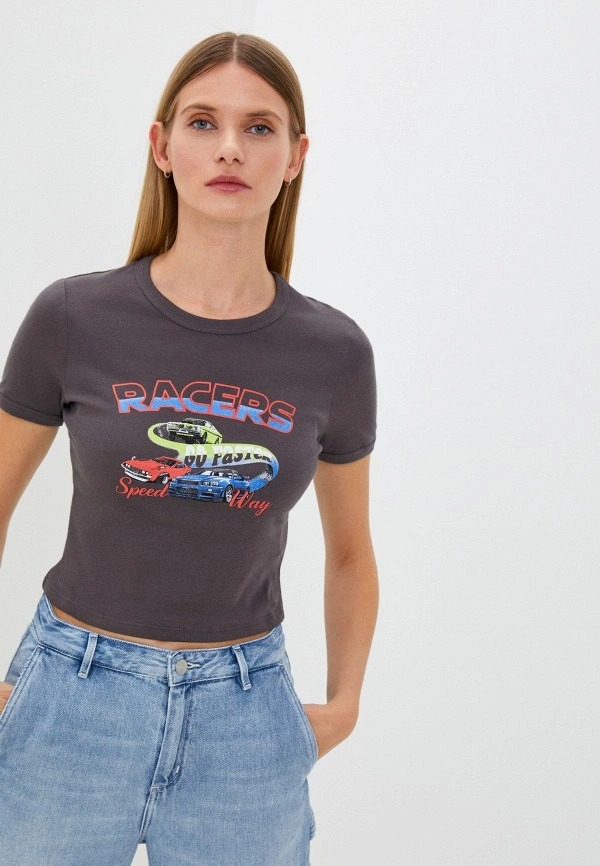 

Футболка женская Befree 2321243437 серая L, Серый, 2321243437