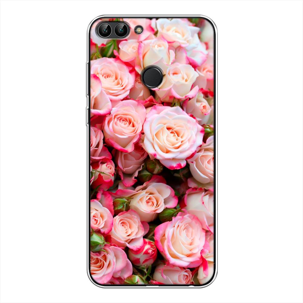 

Чехол на Huawei P Smart "Много роз", Розовый, 64050-2