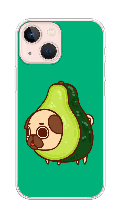 

Чехол на Apple iPhone 13 mini "Мопс авокадик", Зеленый, 14150-1