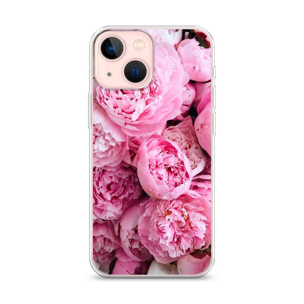 

Чехол для Apple iPhone 13 mini "Розовые пионы", Бежевый;розовый, 14150-2