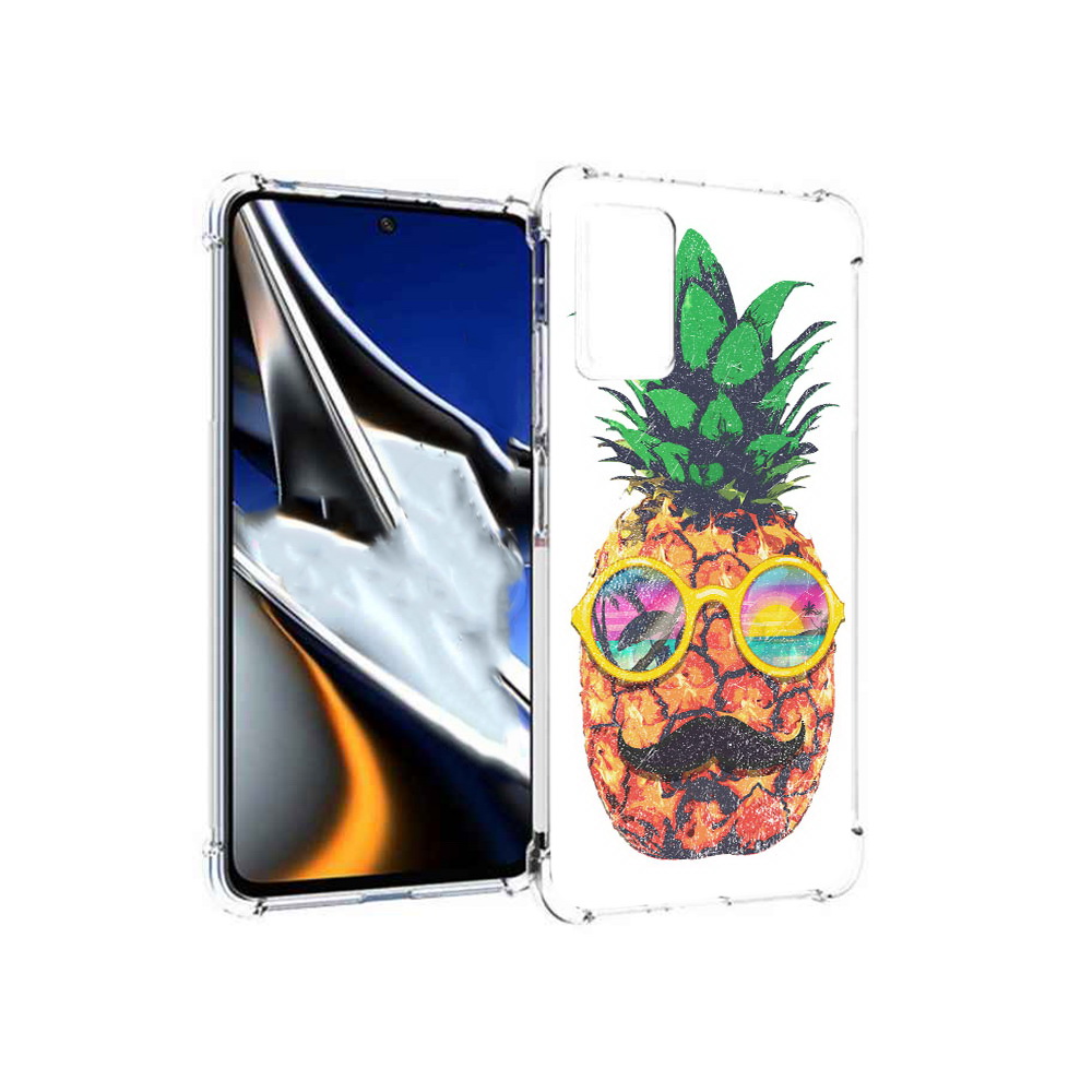 

Чехол MyPads Tocco для Xiaomi Poco X4 Pro 5G прикольный ананас с лицом, Прозрачный, Tocco