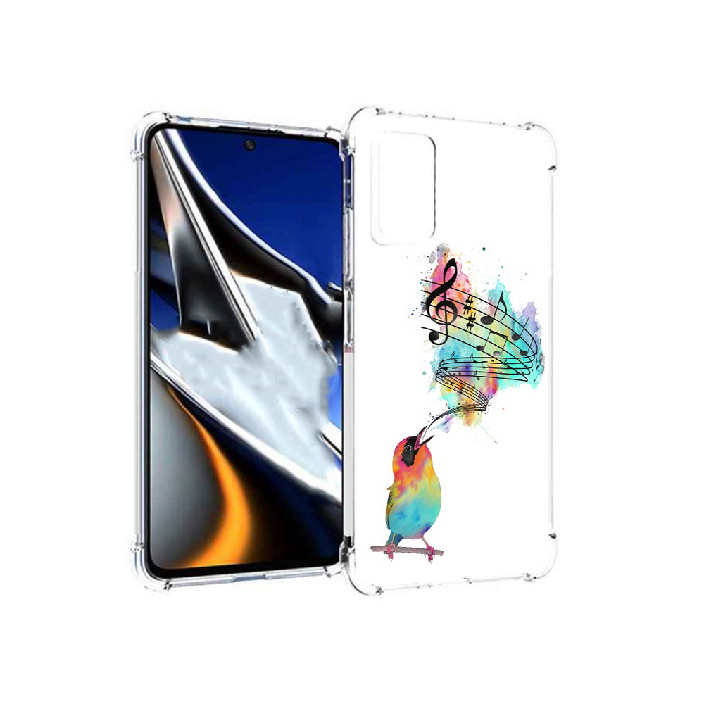 

Чехол MyPads Tocco для Xiaomi Poco X4 Pro 5G певчая птичка, Прозрачный, Tocco