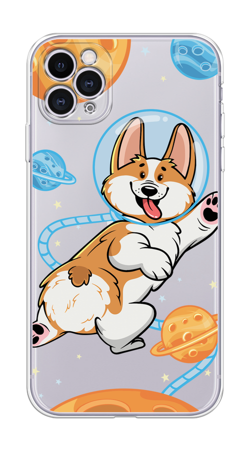 

Чехол на Apple iPhone 11 Pro "Корги-космонавт", Голубой;бежевый;белый, 12350-1