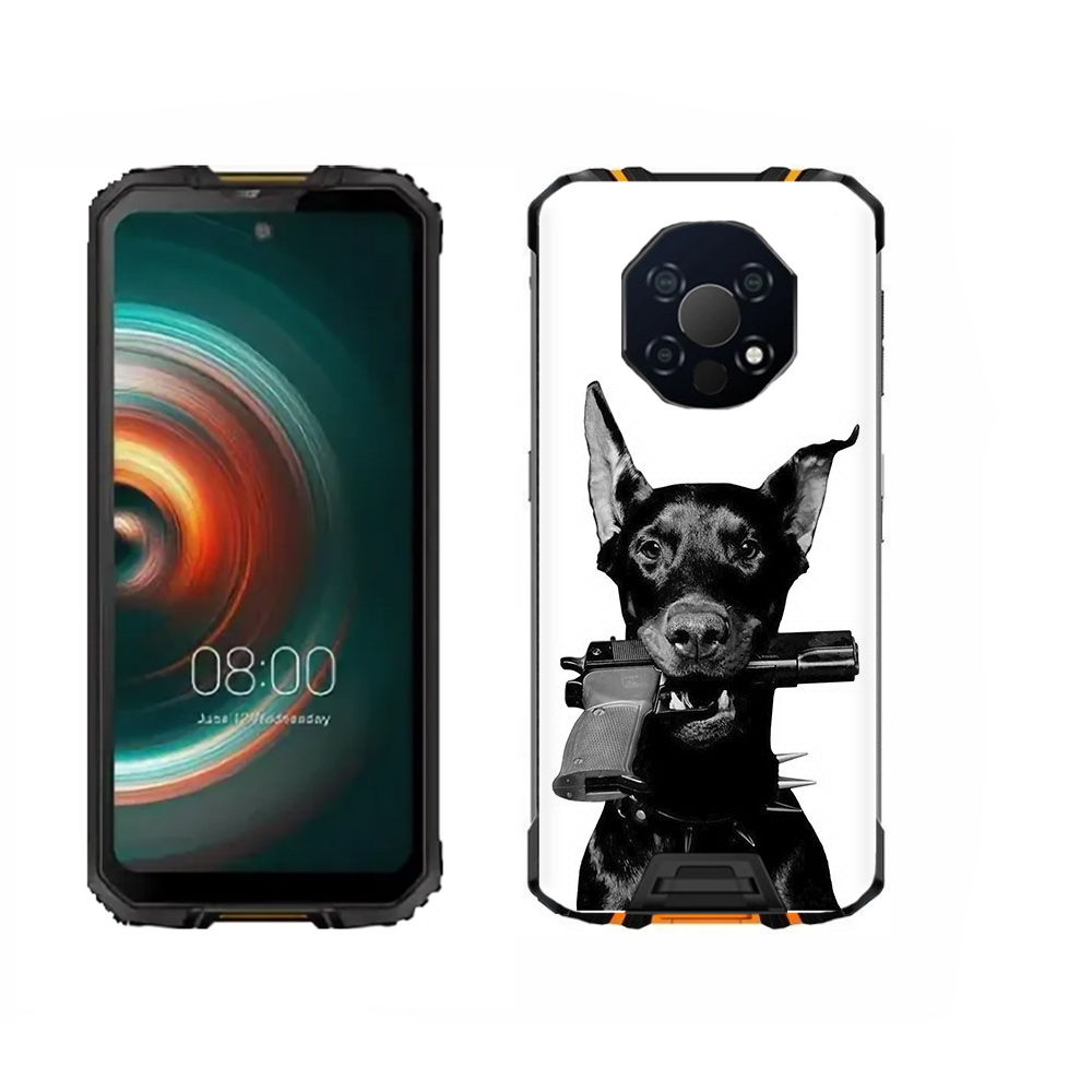 

Чехол MyPads Tocco для Oukitel WP13 доберман с пистолетом, Прозрачный, Tocco