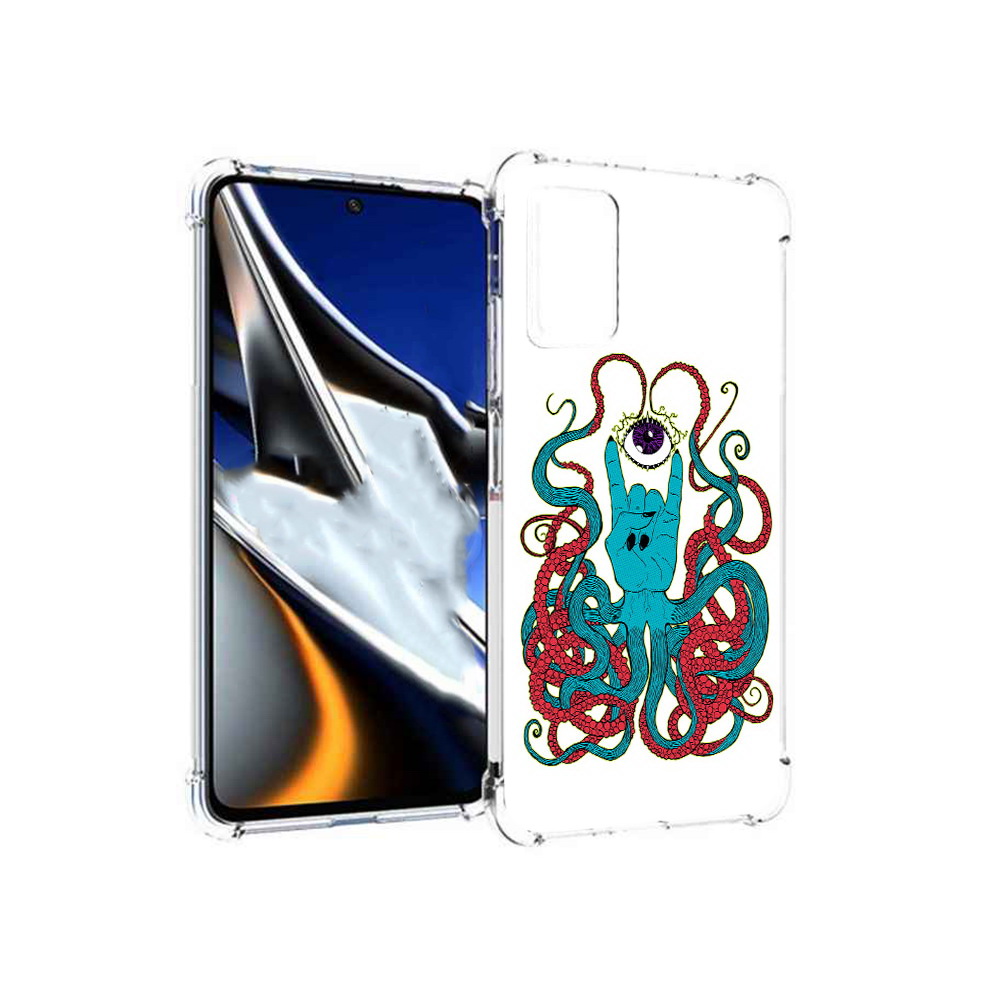 

Чехол MyPads Tocco для Xiaomi Poco X4 Pro 5G осьминог-рука абстракция, Прозрачный, Tocco