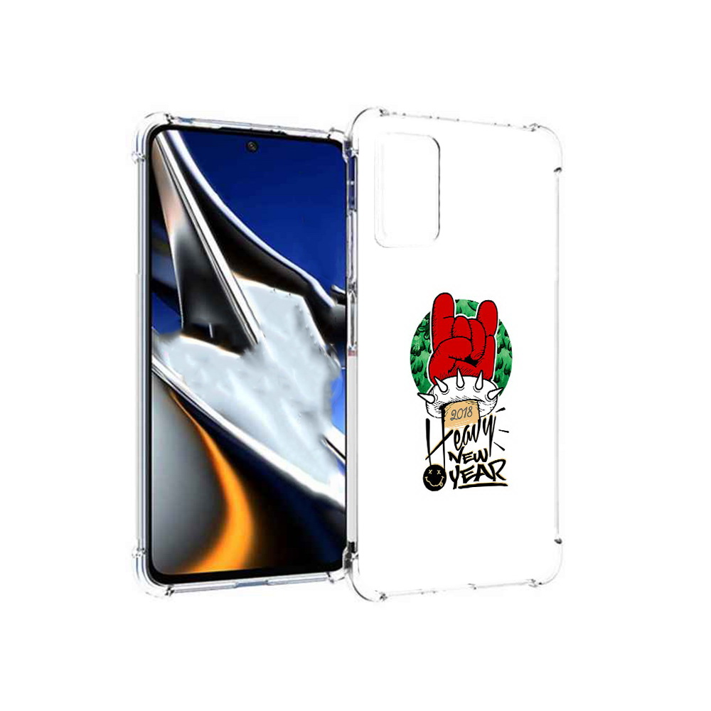 

Чехол MyPads Tocco для Xiaomi Poco X4 Pro 5G Гангстер новый год, Прозрачный, Tocco
