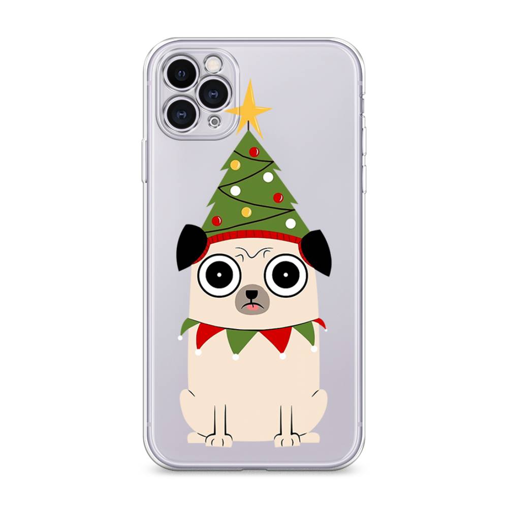 

Чехол для Apple iPhone 11 Pro "Собачка с ёлочкой", Бежевый;красный;зеленый, 12350-1