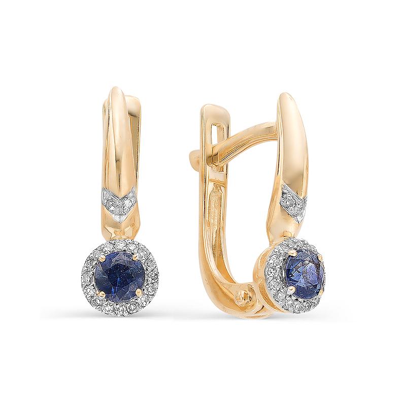 

Серьги из красного золота с бриллиантом АЛЬКОР 22329-102, 22329-102