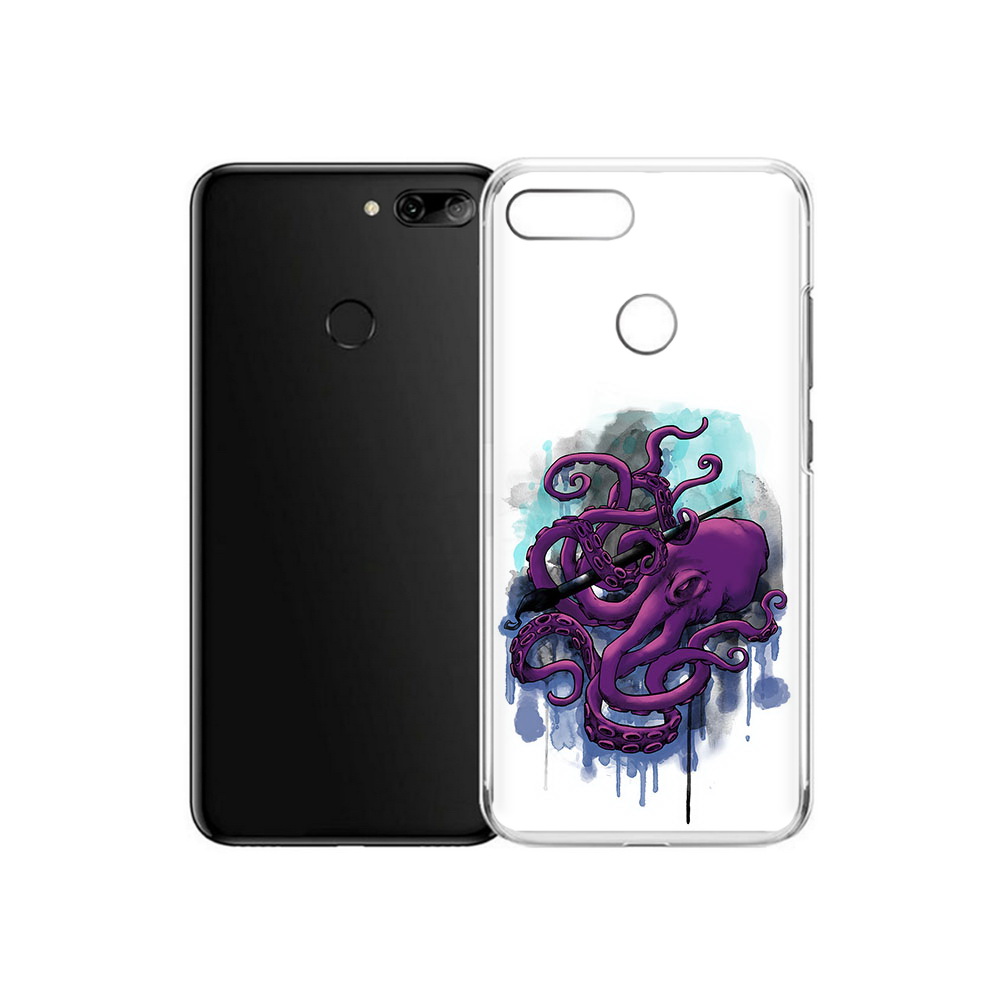 

Чехол MyPads Tocco для Alcatel 1S фиолетовый осьминог (PT227137.662.658), Прозрачный, Tocco