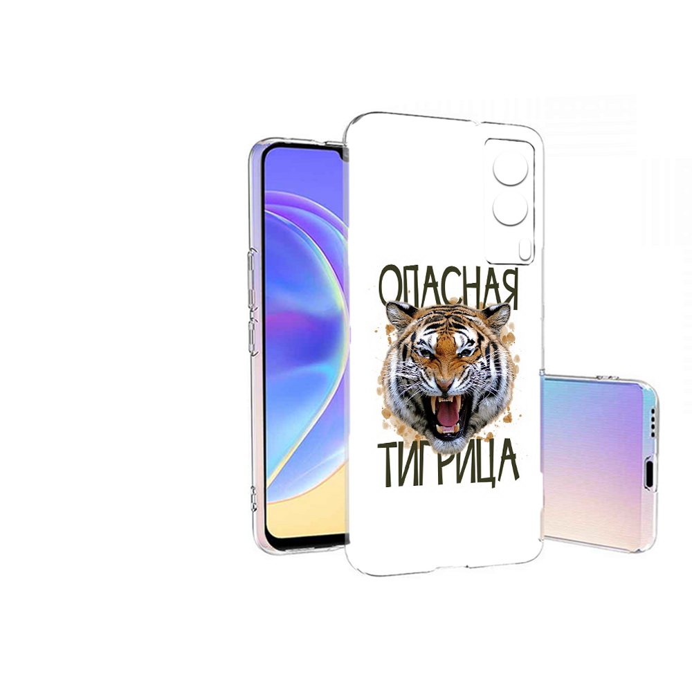 

Чехол MyPads Tocco для Vivo V21E опасная тигрица (PT161736.380.527), Прозрачный, Tocco