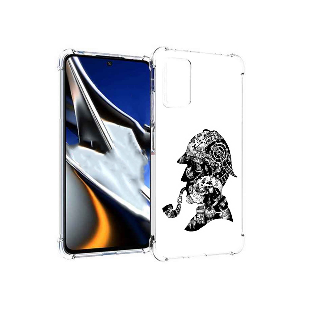 

Чехол MyPads Tocco для Xiaomi Poco X4 Pro 5G мужчина с трубкой абстракция, Прозрачный, Tocco