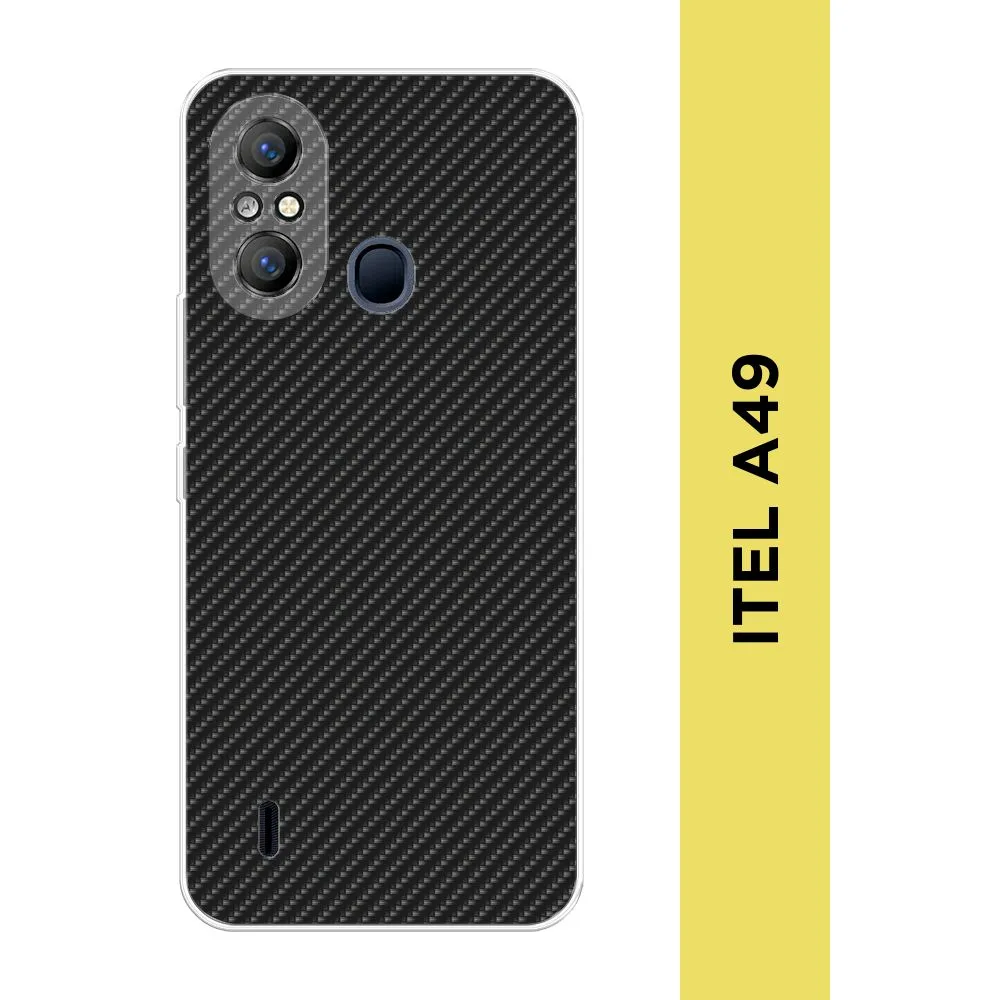 

Силиконовый чехол "Черный карбон" для Itel A49, 3200750-3