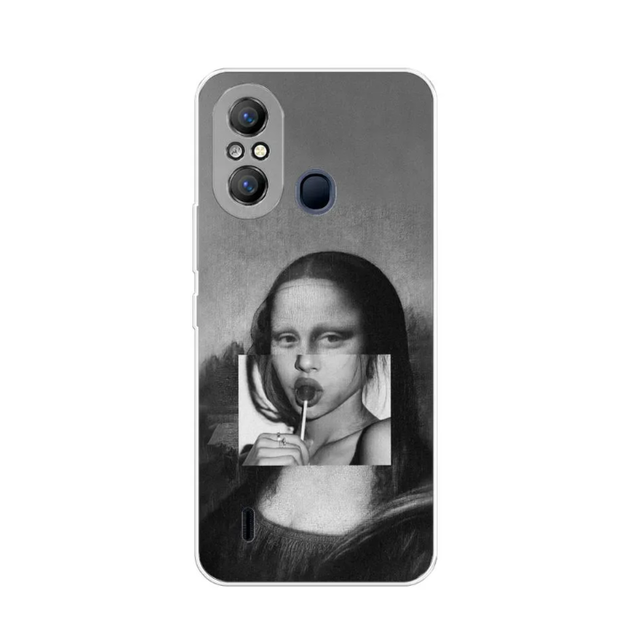 

Чехол Awog на Itel A49 "Mona Lisa sucking lollipop", Разноцветный, 3200750-9