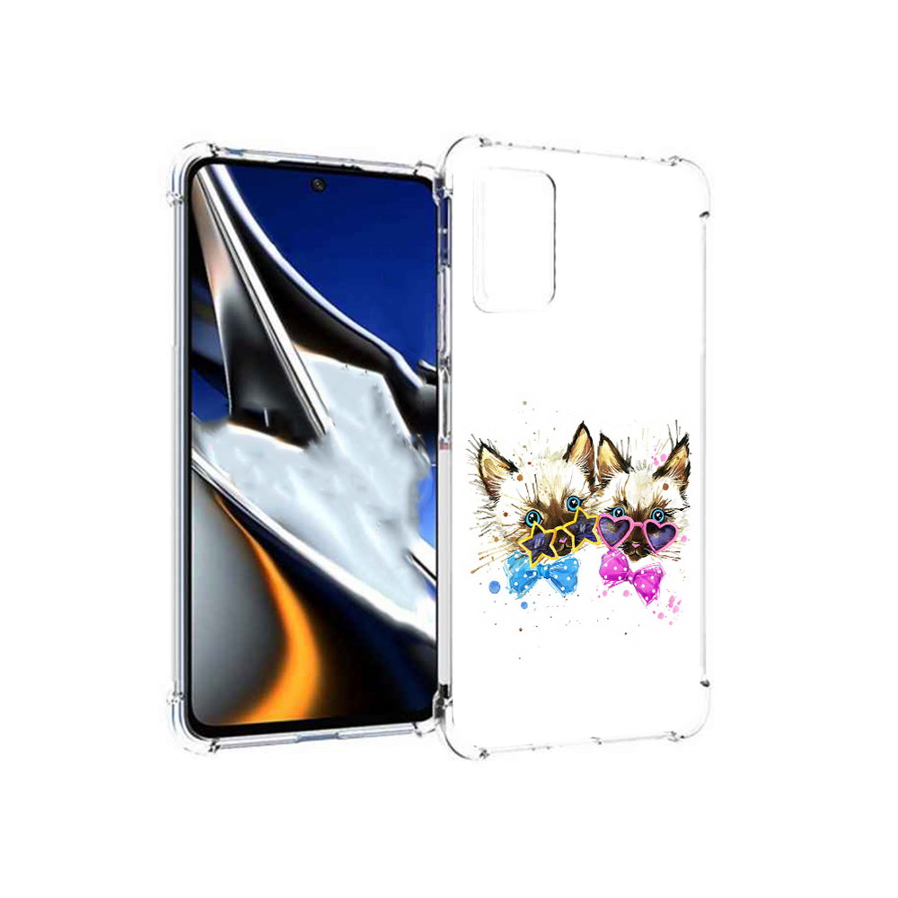 

Чехол MyPads Tocco для Xiaomi Poco X4 Pro 5G милые котята, Прозрачный, Tocco