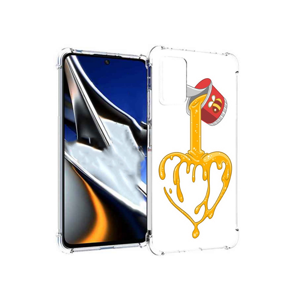 

Чехол MyPads Tocco для Xiaomi Poco X4 Pro 5G медовое сердце, Прозрачный, Tocco