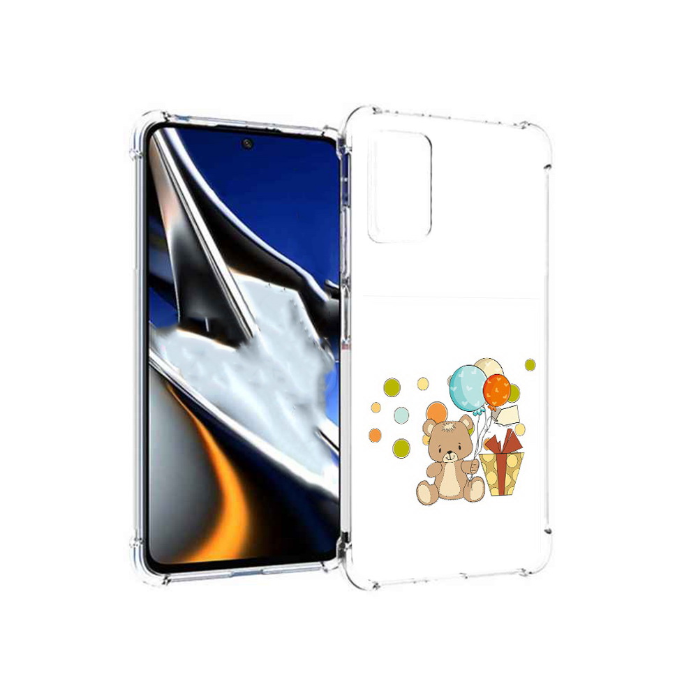 

Чехол MyPads Tocco для Xiaomi Poco X4 Pro 5G медвеженок с подарком, Прозрачный, Tocco