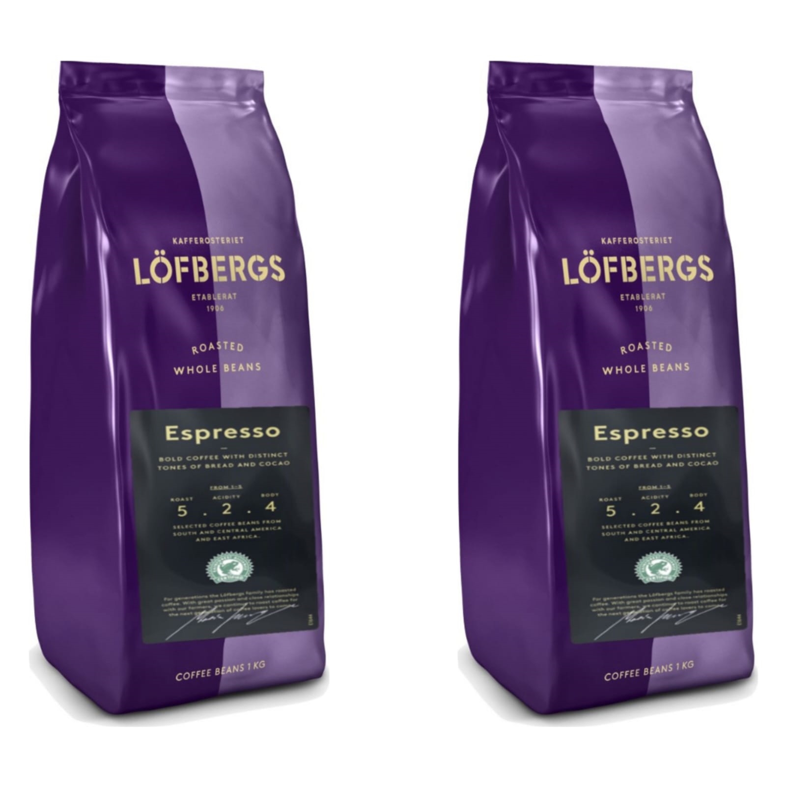 Кофе в зернах Lofbergs Espresso, 1 кг х 2 шт