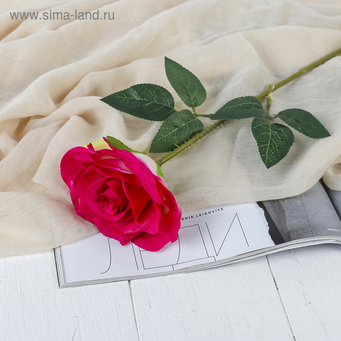 

Цветы искусственные Роза Гран При 7*46 см, малиновый