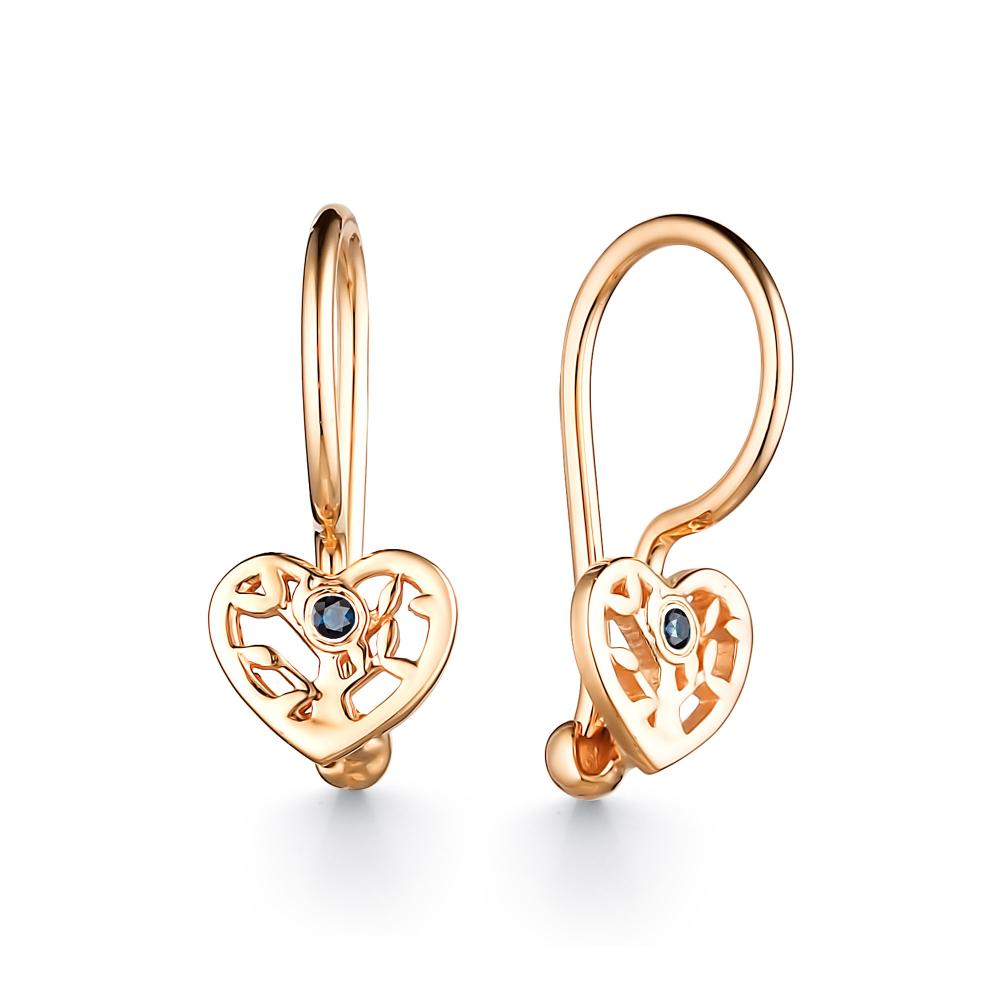 

Серьги из красного золота с сапфиром АЛЬКОР 24630-102, 24630-102