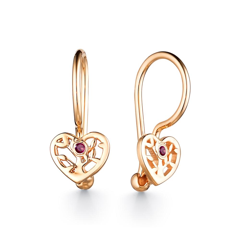 

Серьги из красного золота с рубином АЛЬКОР 24630-103, 24630-103