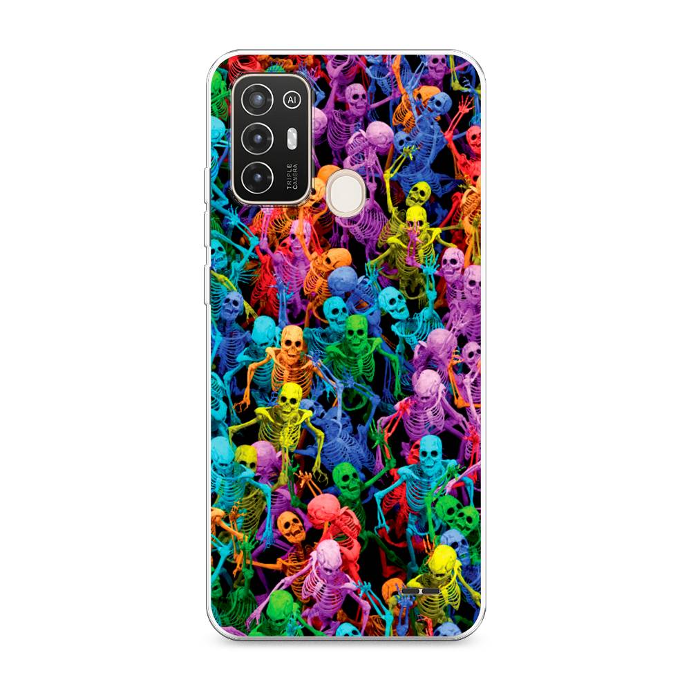 

Чехол на ZTE Blade A52 "Вечеринка скелетов", Фиолетовый;желтый;оранжевый, 136250-6