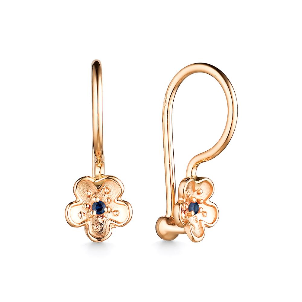 

Серьги из красного золота с сапфиром АЛЬКОР 24640-102, 24640-102