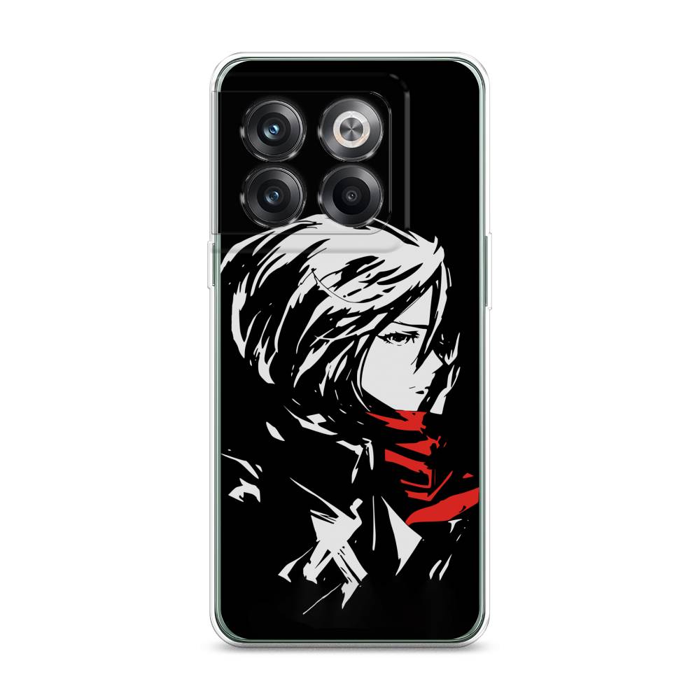 

Чехол на OnePlus Ace Pro "Микаса минимализм", Черный;серый;красный, 153350-4