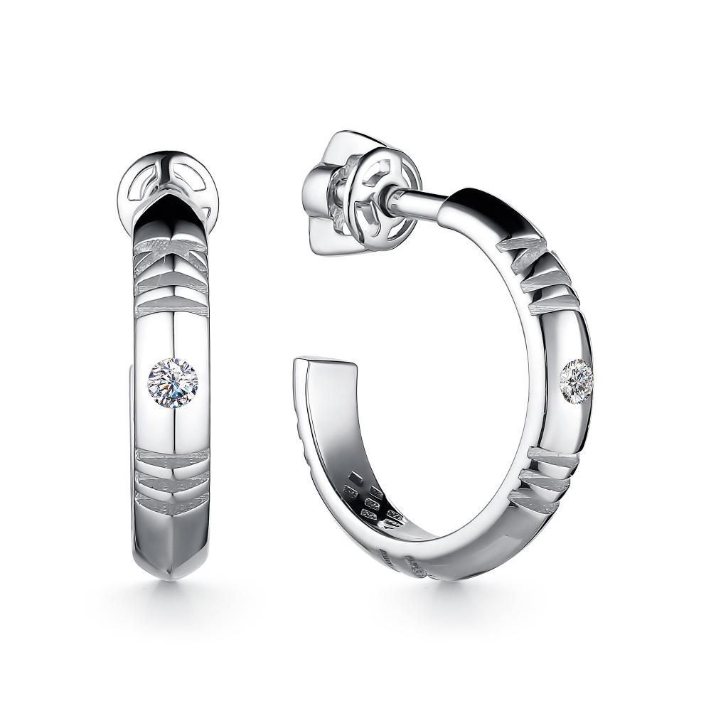 

Серьги из белого золота с бриллиантом АЛЬКОР 24452-200, 24452-200
