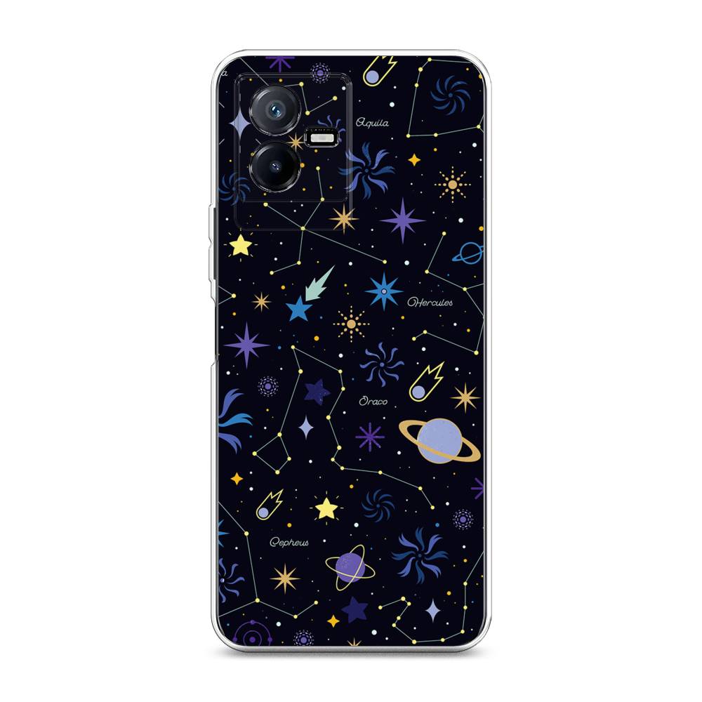 

Чехол для Vivo Y73t "Цветной космос", Желтый, 268050-2