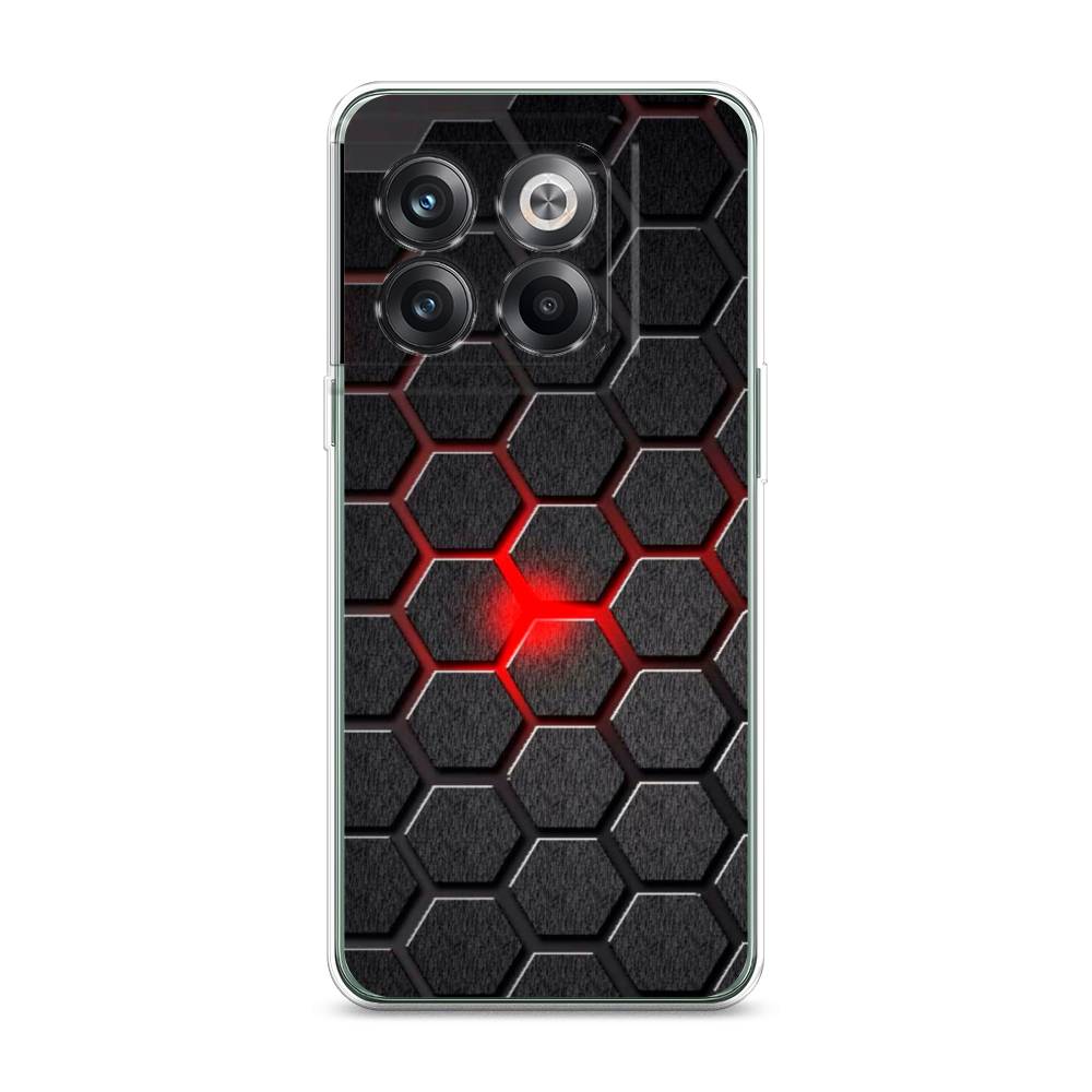

Чехол на OnePlus Ace Pro "Соты красные", Красный;черный;серый, 153350-3