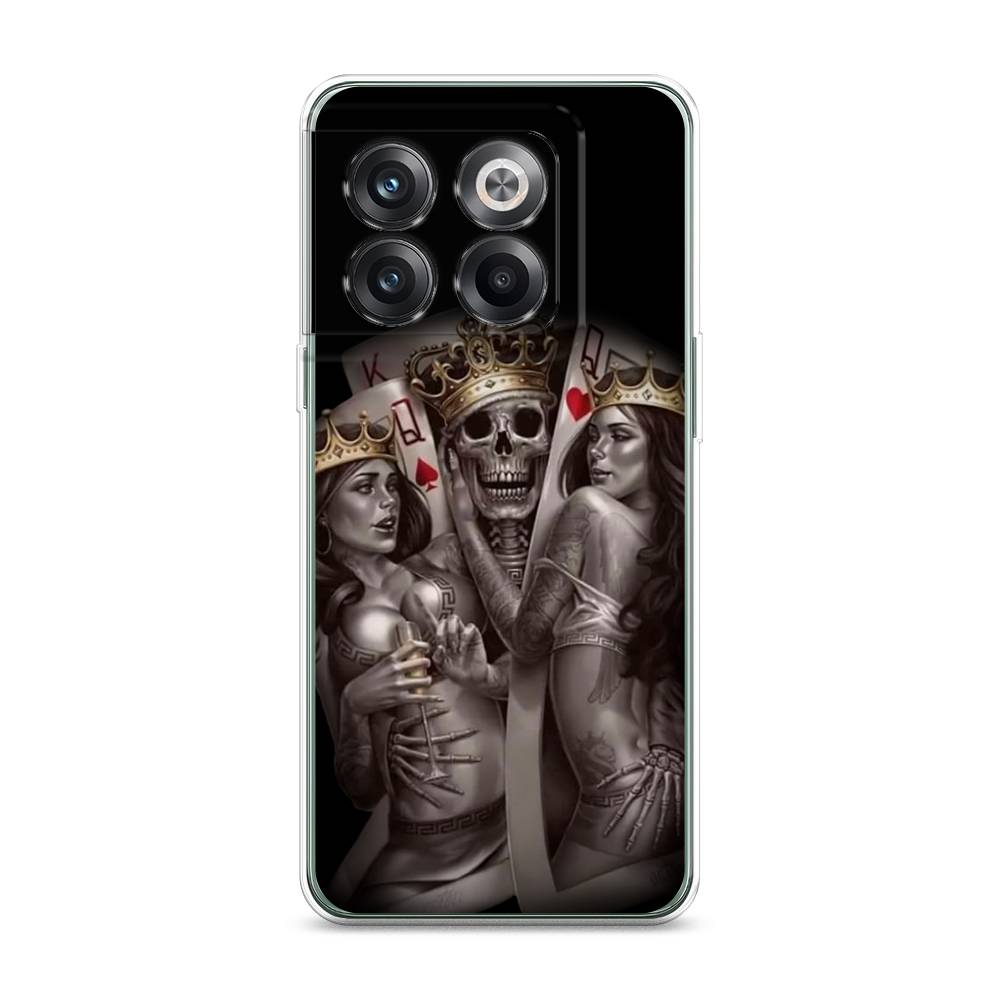 

Чехол на OnePlus Ace Pro "Карты король и королевы", Серый;желтый, 153350-6