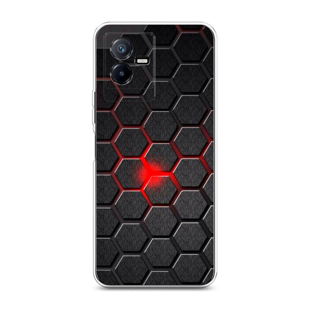

Чехол для Vivo Y73t "Соты красные", Красный;черный;серый, 268050-3