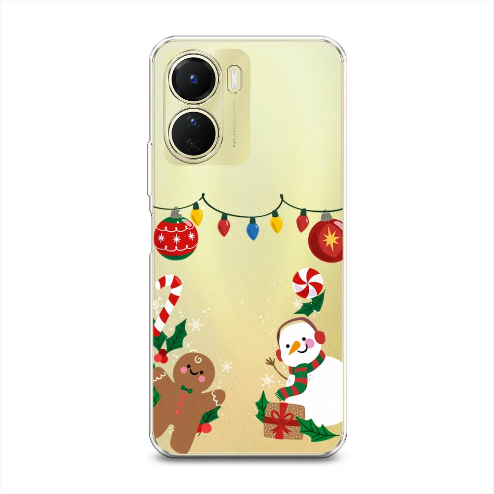 

Чехол на Vivo Y16 "Новогоднее настроение", Коричневый;красный;зеленый, 267850-5