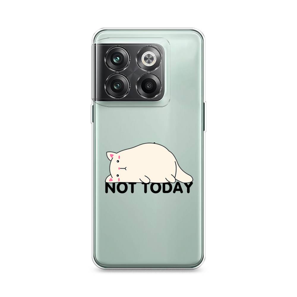 

Чехол на OnePlus 10T "Cat not today", Белый;розовый;черный, 153150-1