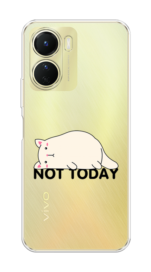 

Чехол на Vivo Y16 "Cat not today", Белый;розовый;черный, 267850-1