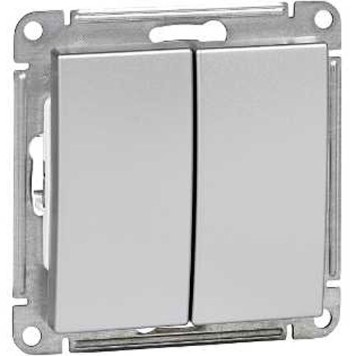 

Выключатель Schneider Electric W59 двухклавишный, 10 А. Матовый хром