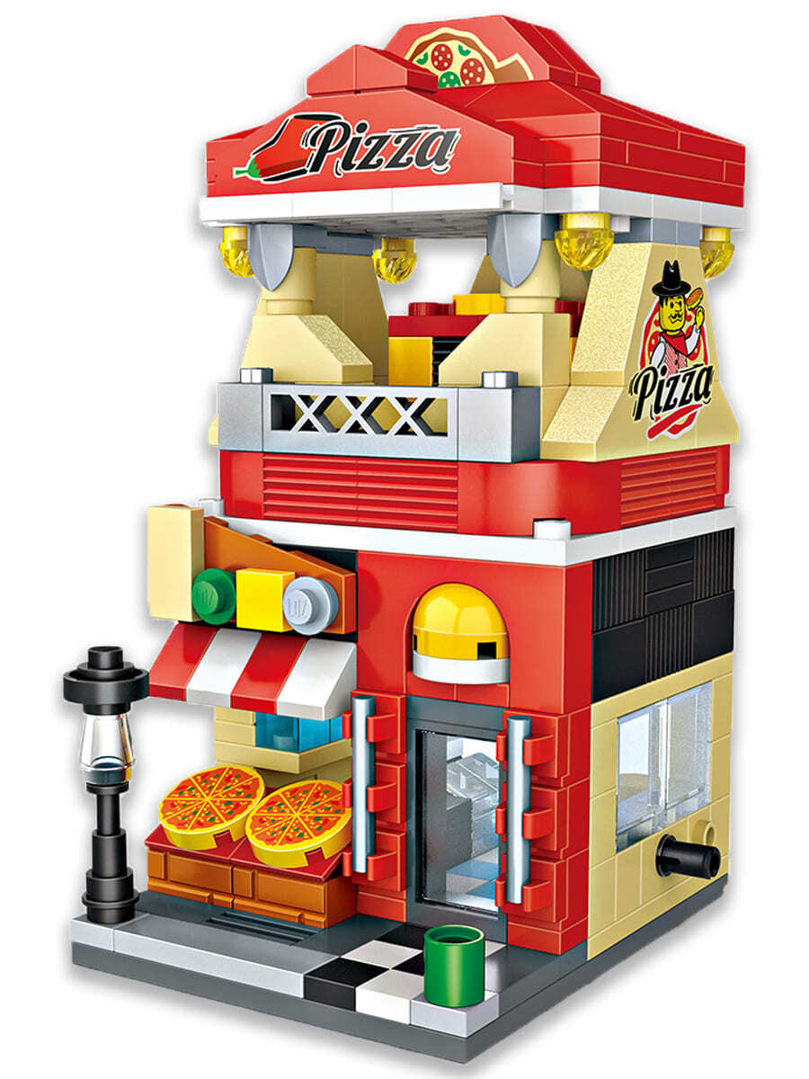 фото Конструктор loz mini пиццерия 335 дет. № 1628 pizza shop street mini series