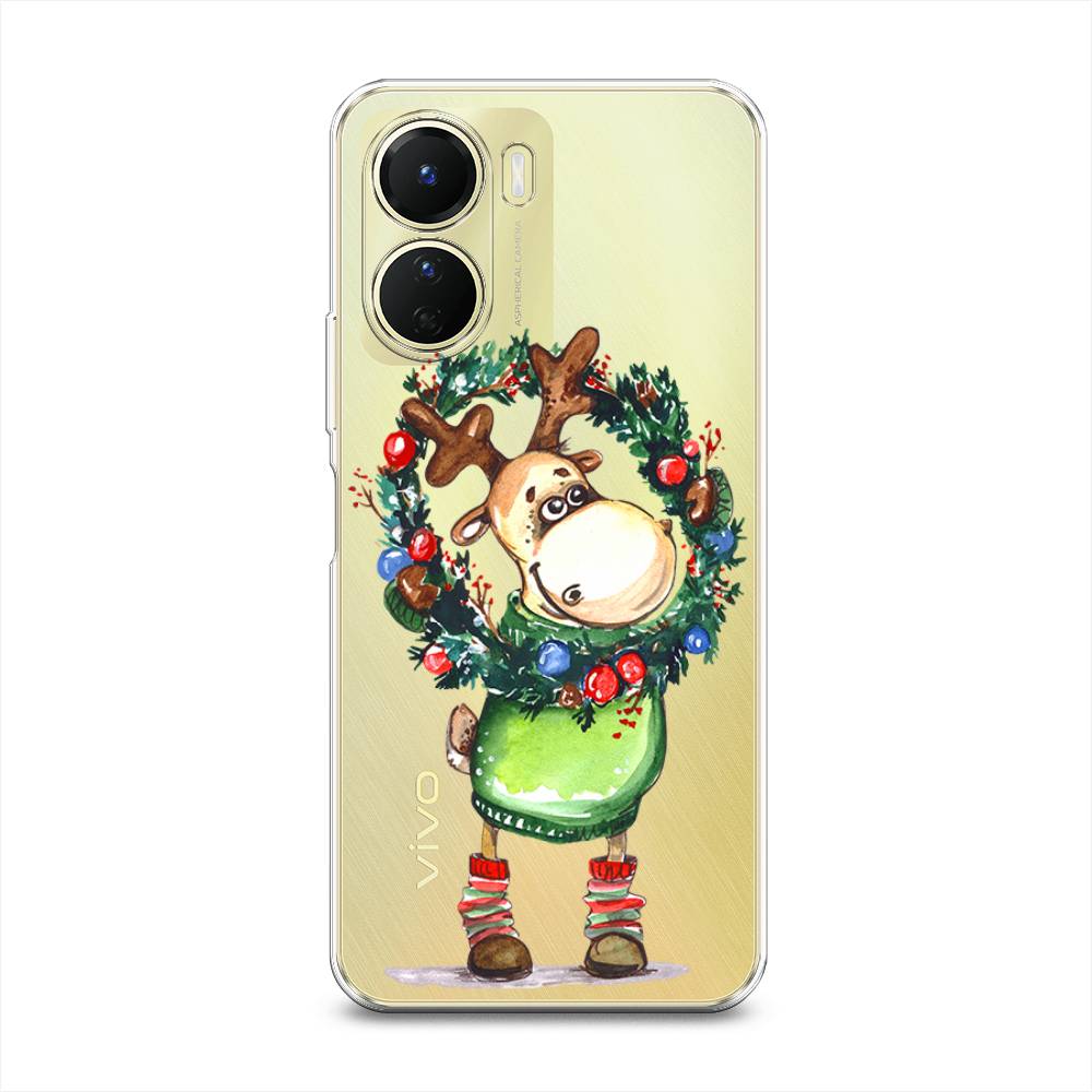 

Чехол на Vivo Y16 "Олень с новогодним венком", 267850-4
