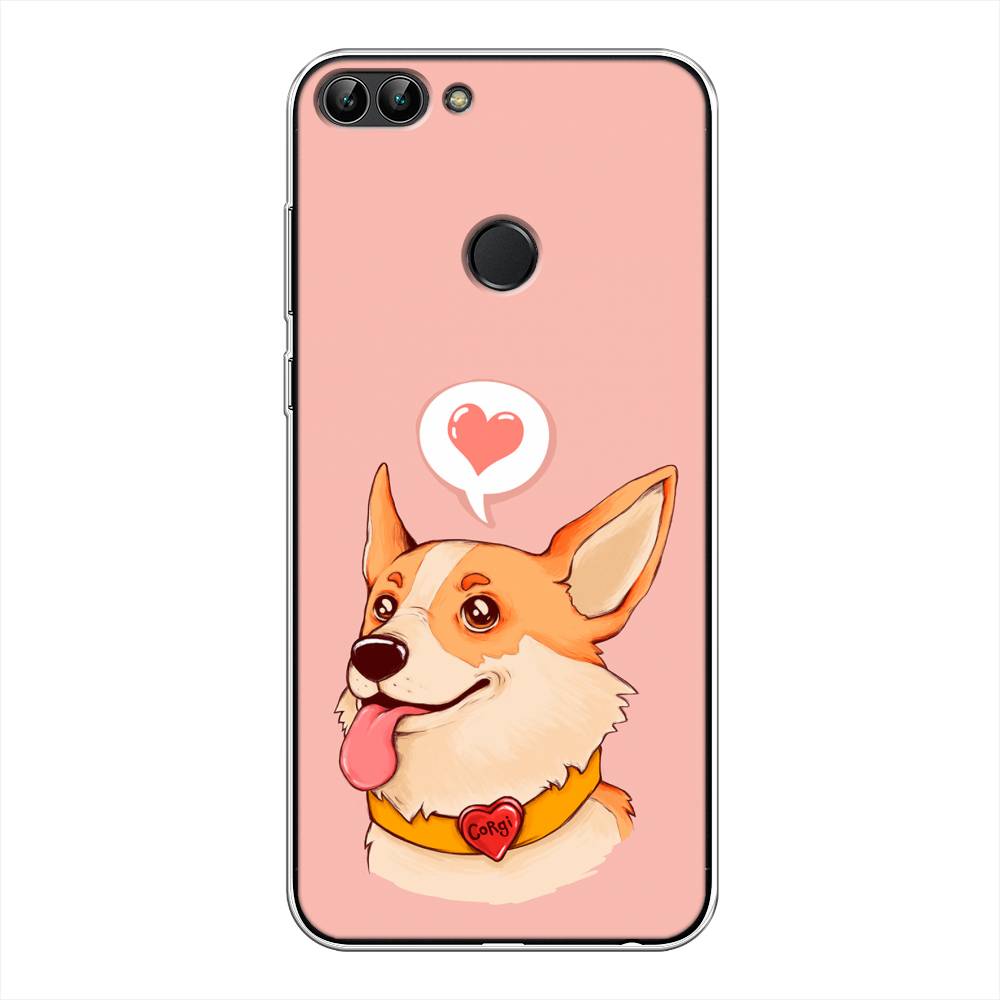 

Чехол на Huawei P Smart "Корги язык", Розовый;коричневый, 64050-1