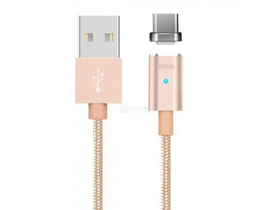 фото Кабель hoco u16 series gold usb - usb type-c magnetic 2.4а, 1.2 м, золотистый