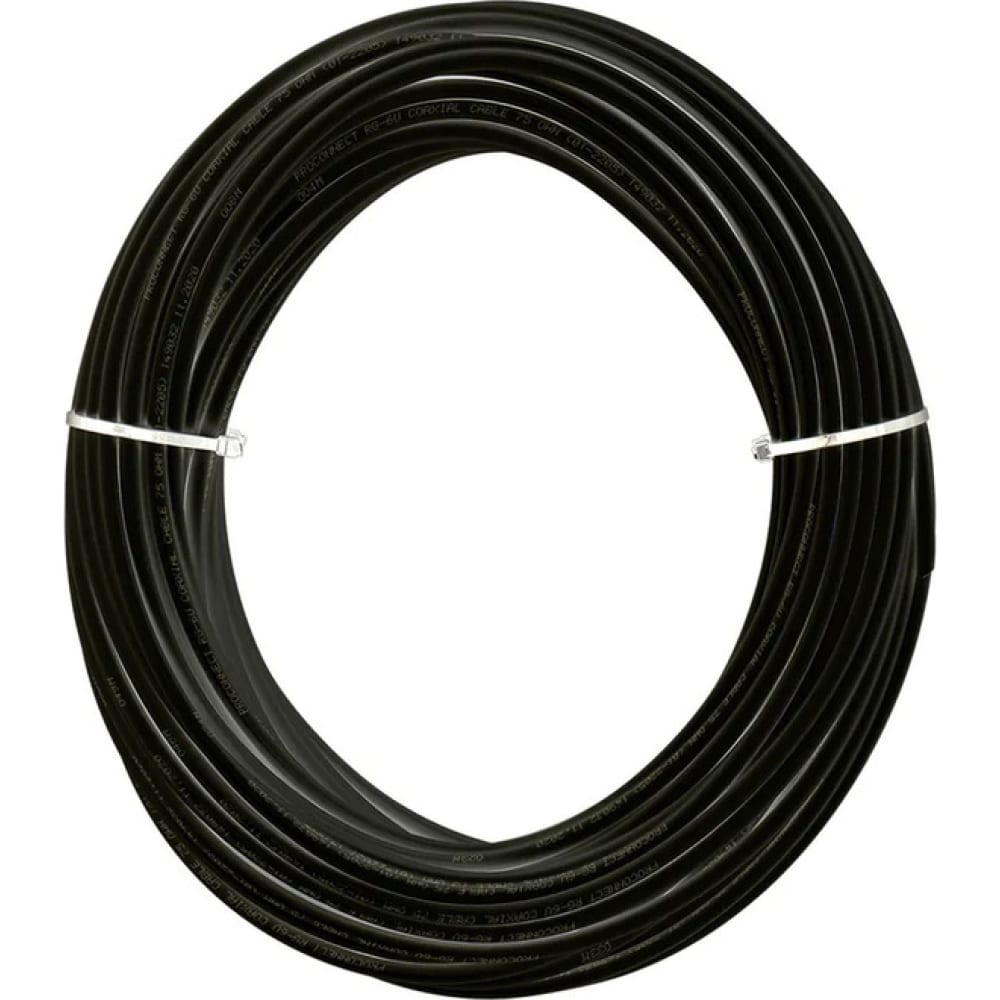 фото Коаксиальный кабель twist rg-6u, 75 ом cca, оплетка al, черный, 20м twcs-coax-rg6-ccs-48-o nobrand