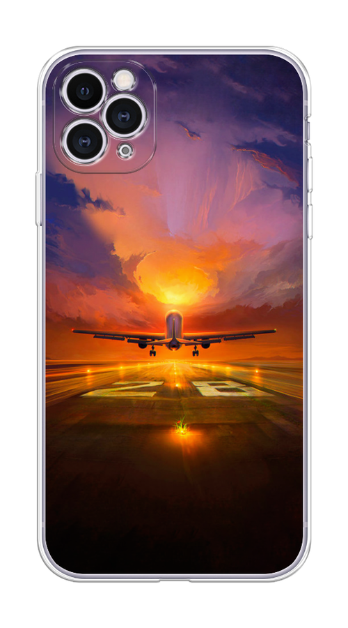 

Чехол на Apple iPhone 11 Pro "Самолет на посадке", Оранжевый;синий, 12350-6