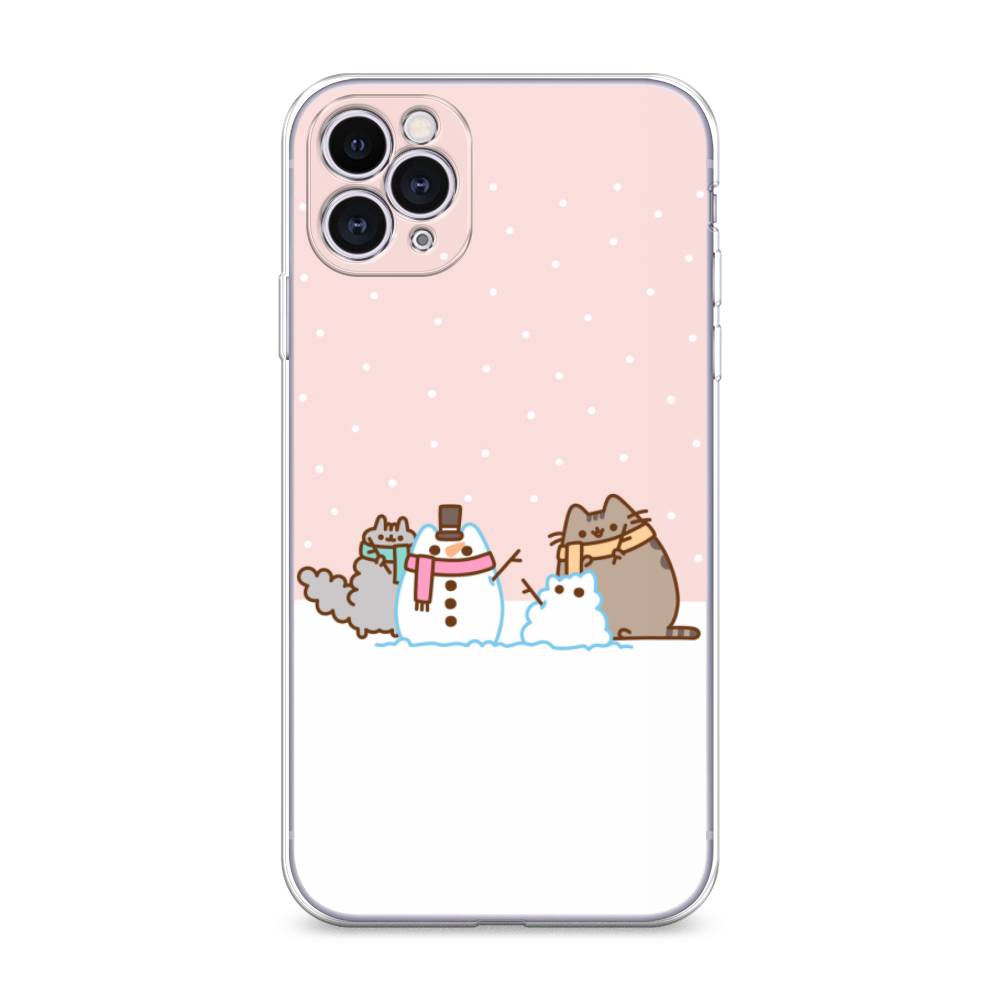 

Чехол для Apple iPhone 11 Pro "Котики в снегу", Розовый;белый;серый, 12350-5