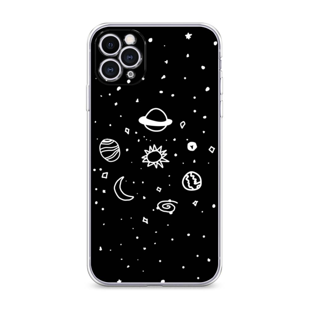 

Чехол для Apple iPhone 11 Pro "Дудл солнечной системы", Бежевый;серый, 12350-2