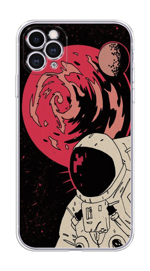 

Чехол на Apple iPhone 11 Pro "Космонавт возле Марса", Черный;красный, 12350-2