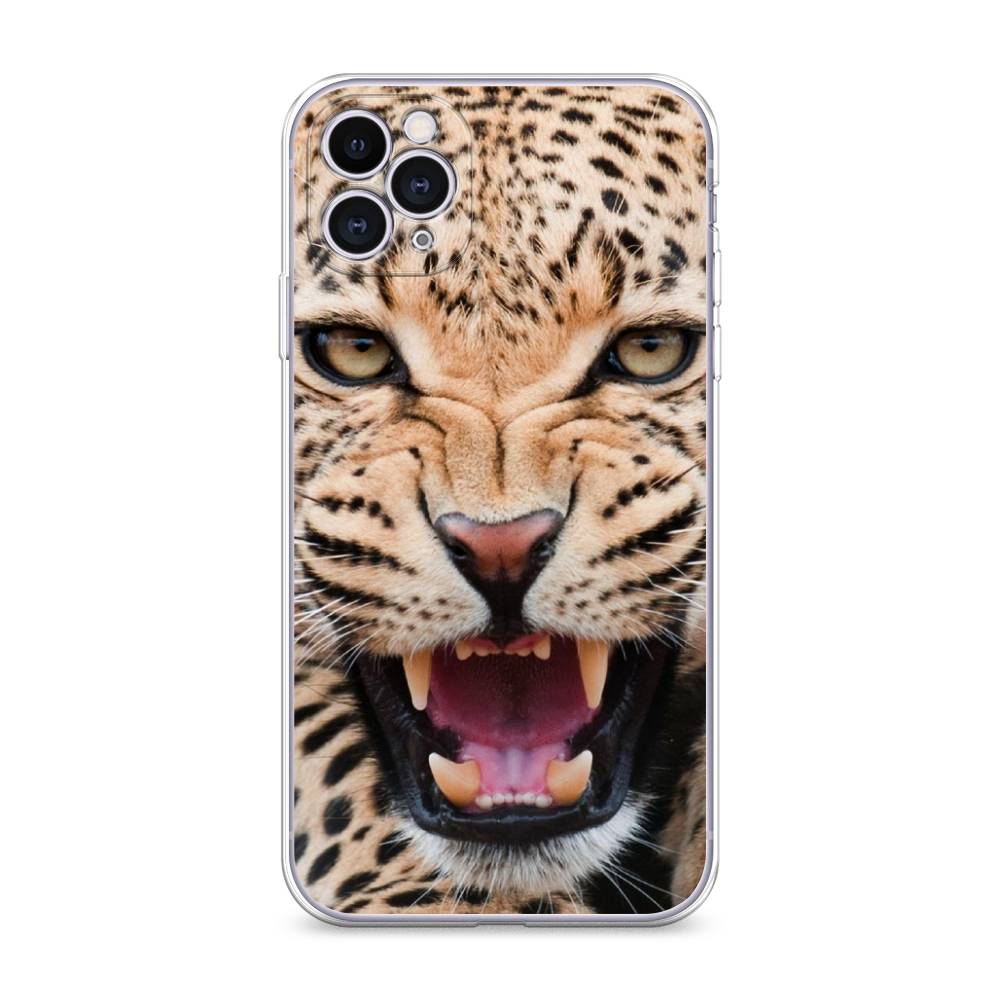

Чехол для Apple iPhone 11 Pro "Леопард 3d", Бежевый;черный, 12350-6