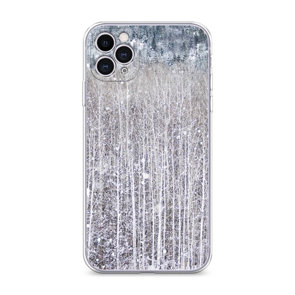 

Чехол для Apple iPhone 11 Pro "Снежный лес", Бежевый;серый;белый, 12350-5